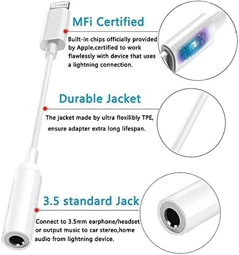 Apple Lightning to 3.5 mm Headphone Jack Adapter - Charm Trendify 