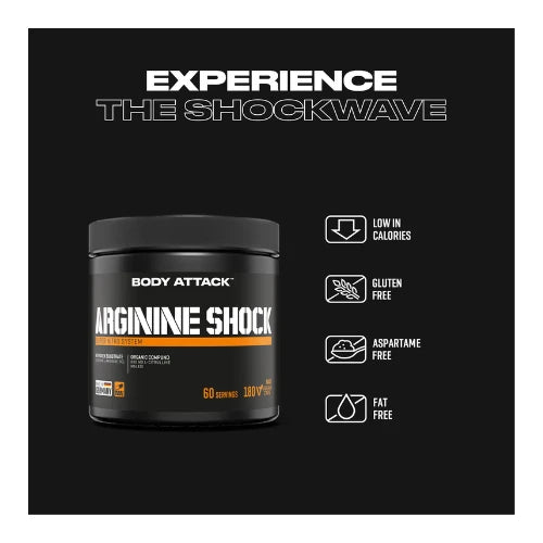 Body Attack Arginine Shock, 180 Caps - Charm Trendify 