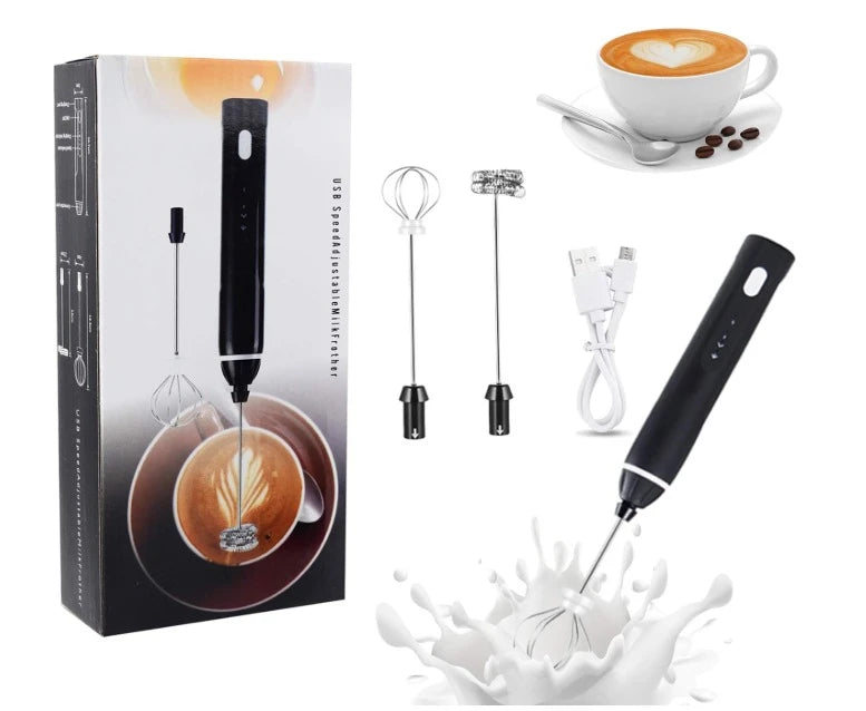 Milk Frother 3 Speeds Handheld Foam Maker with Stainless Whisk for Coffee | Latte | Cappuccino | Chocolate | Milk Tea | Coconut Milk – Durable Drink Mixer for Smooth, Creamy Froth