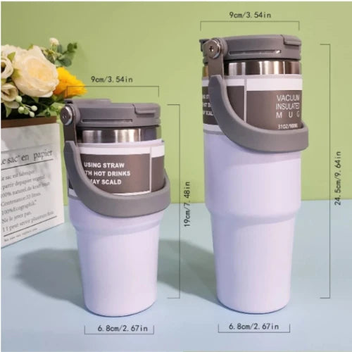 Vacuum Insulated Mug Keeps Drinks Hot or Cold Leak Proof Stainless Steel - Charm Trendify 