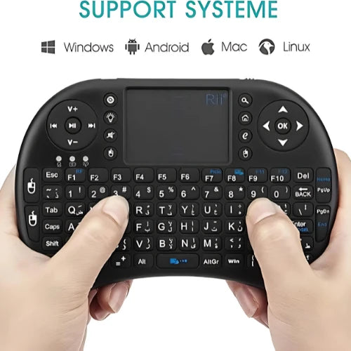 Rii Wireless Keyboard,[Arabic layout] i8 Mini Keyboard with Touchpad ＆ QWERTY - Charm Trendify 