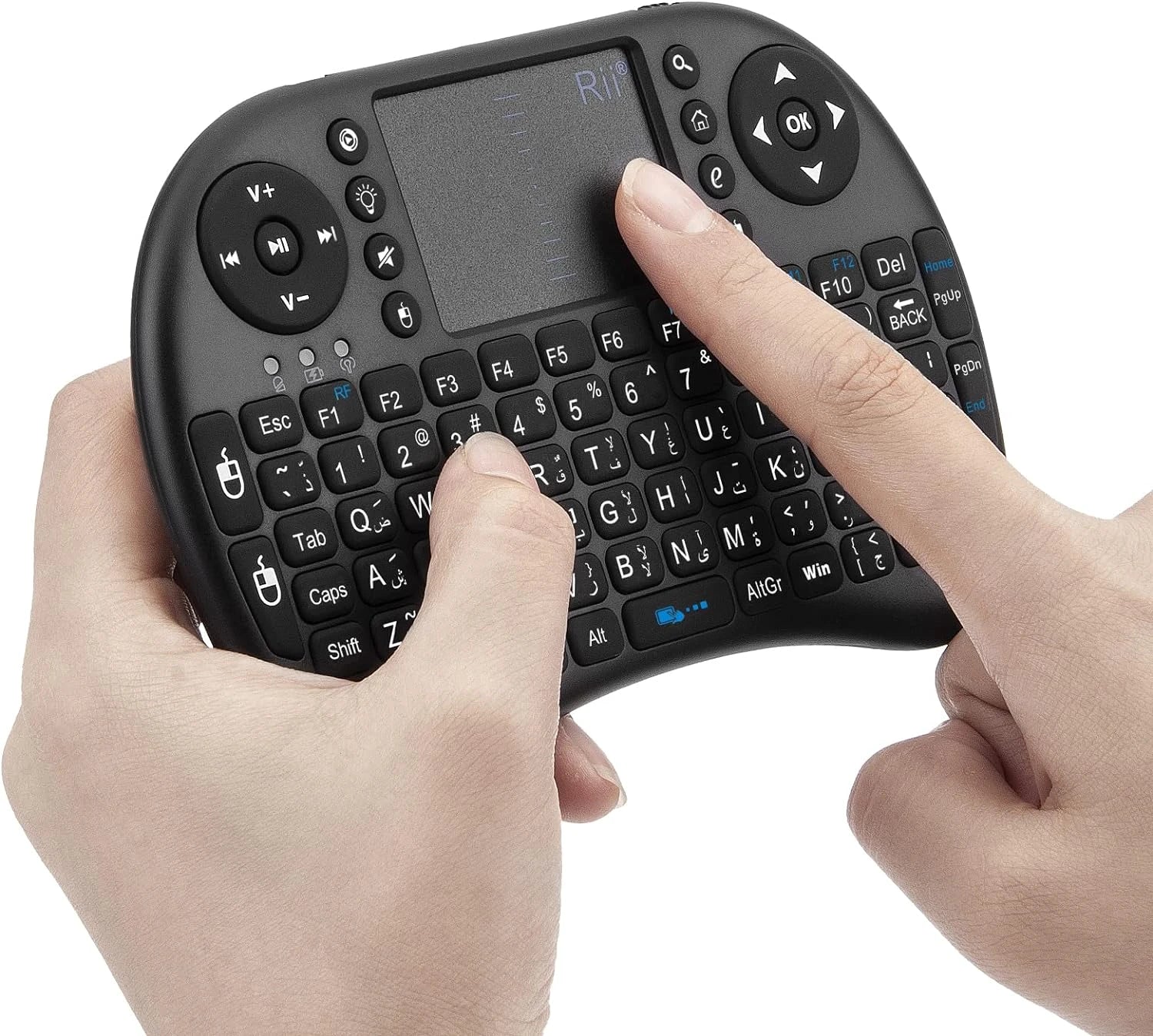 Rii Wireless Keyboard,[Arabic layout] i8 Mini Keyboard with Touchpad ＆ QWERTY - Charm Trendify 